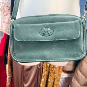 Vintage Koltov Elegant Green Leather Crossbody Bag